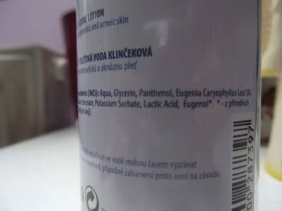 Pleťová voda Hřebíčková Nobilis Tilia ingredients