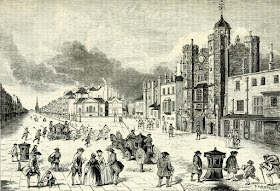 View of St James's Palace during the time of Queen Anne from Old and New London (1878) View of St James's Palace during the time of Queen Anne from Old and New London (1878)