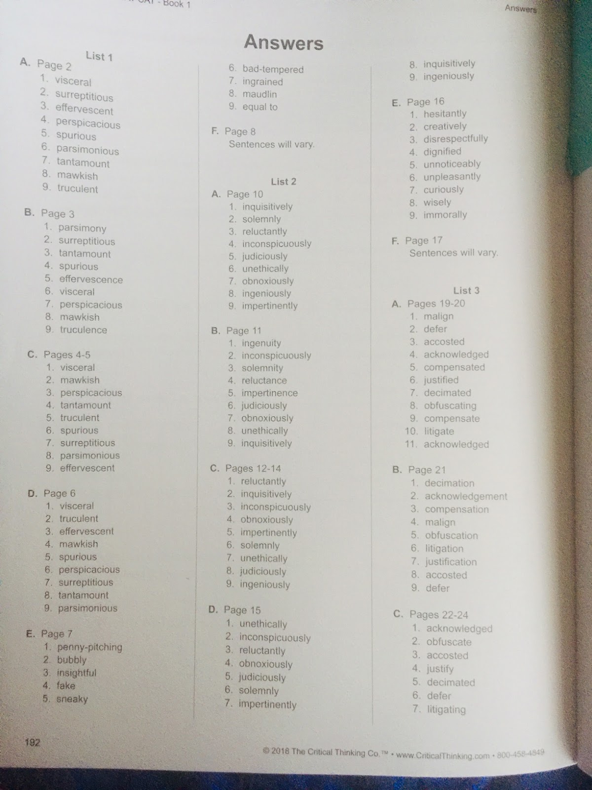 Little Homeschool on the Prairie Vocabulary Virtuoso PSATSAT Book 1