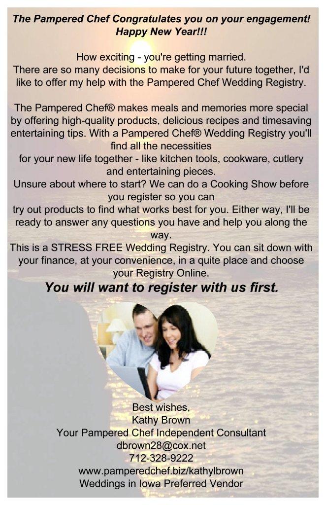 { Ask Cynthia } Sponsored Ad Pampered Chef Bridal Registry