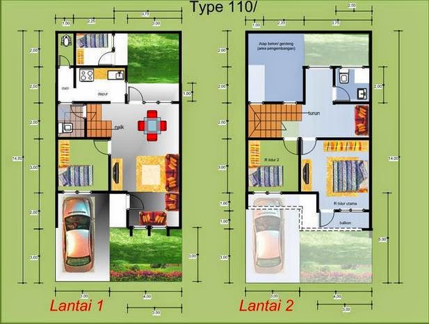 Desain Rumah  Minimalis  2  Lantai  7X12  Foto Desain Rumah  Terbaru