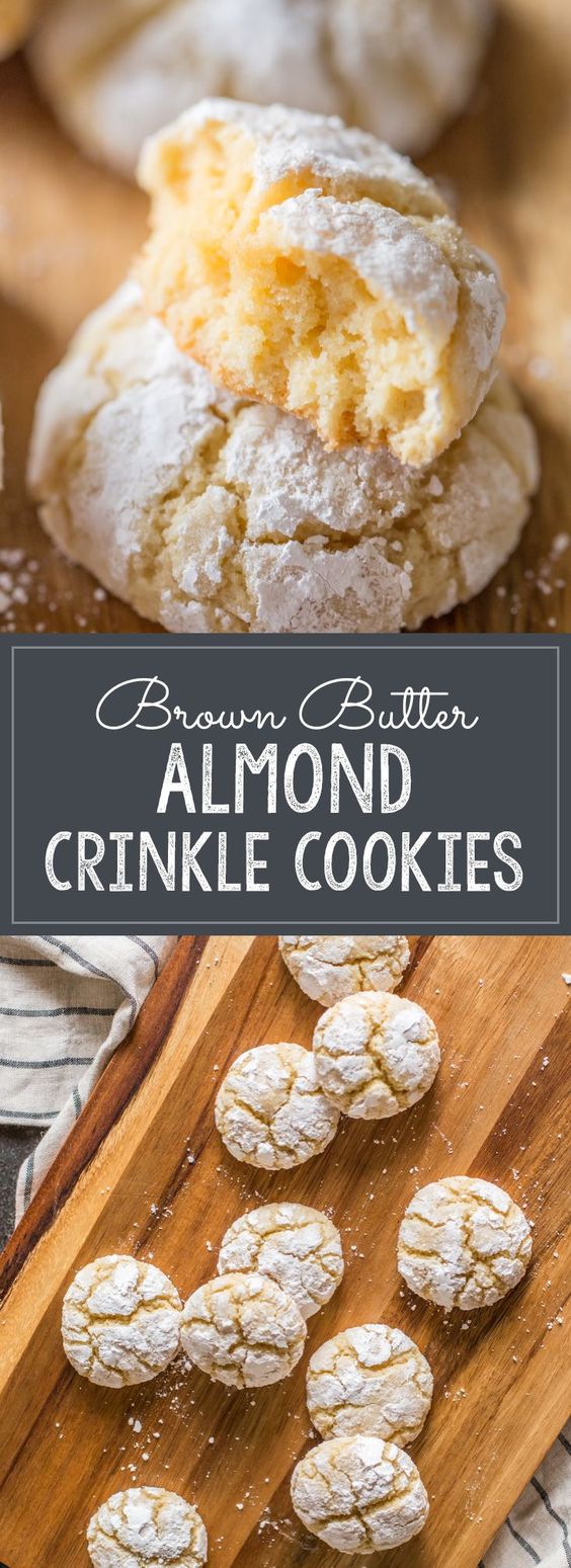 BROWN BUTTER ALMOND CRINKLE COOKIES
