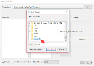 load the downloaded Xperia firmware Stock ROM