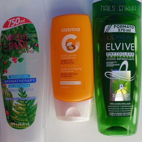 GEL INSTITUTO ESPAÑOL, LOREAL ANTICASPA Y COSMIA ACONDICIONADOR