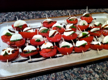 annika aino: Hors D' oeuvres: Caprese on a Stick