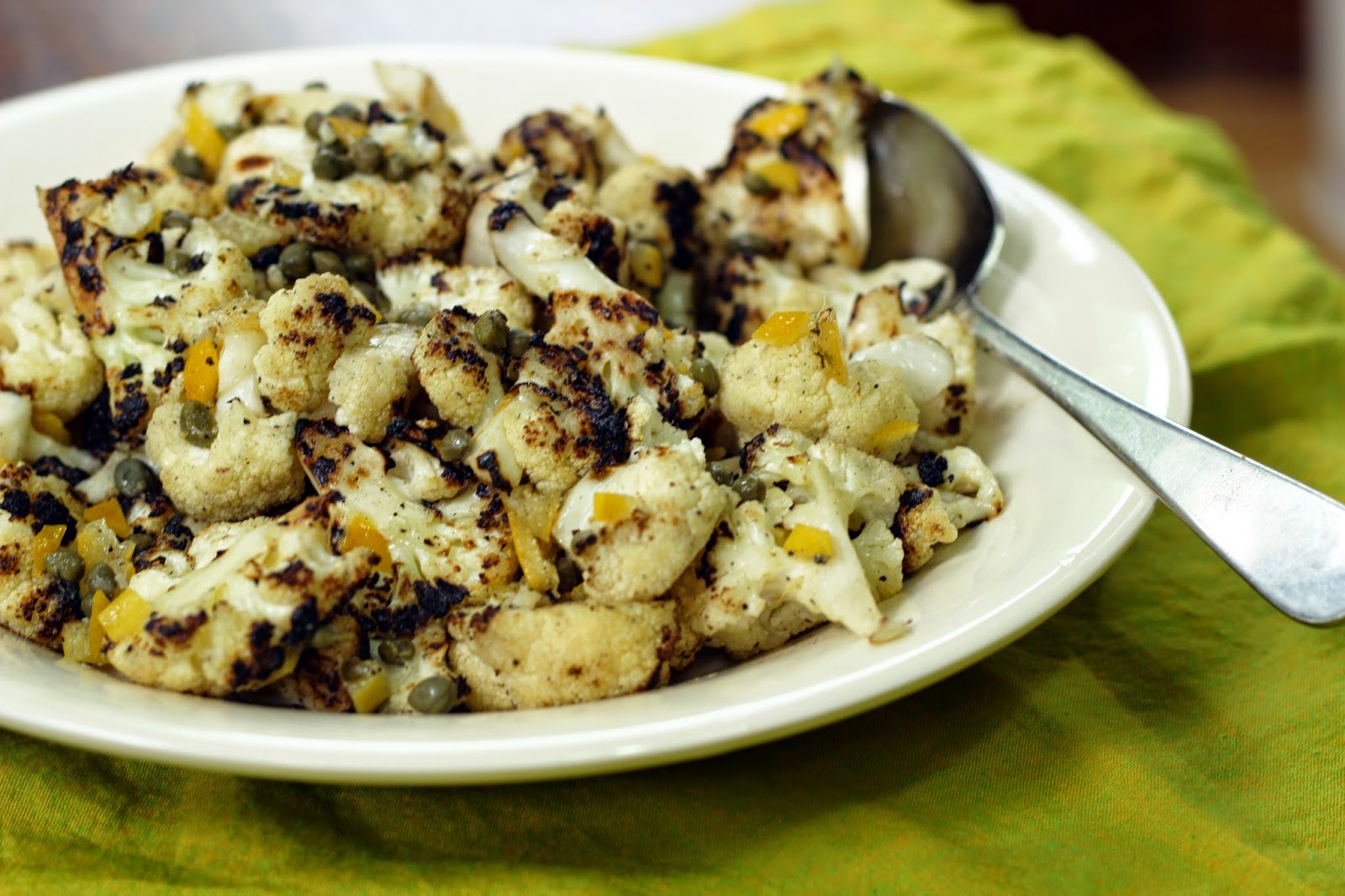 Burp! Recipes Grilled Cauliflower with Capers and Preserved Lemon
