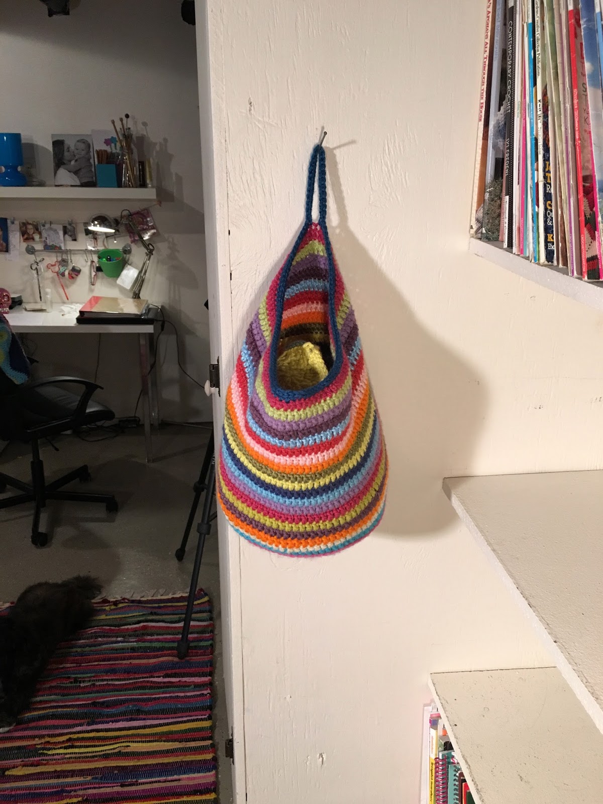 Crochet in Color Stripey Hanging Basket