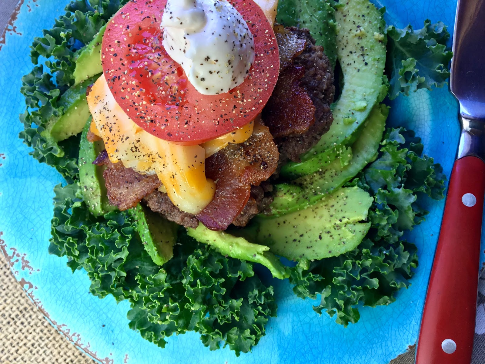 Food Fitness by Paige Cheddar Avocado Bacon Burger