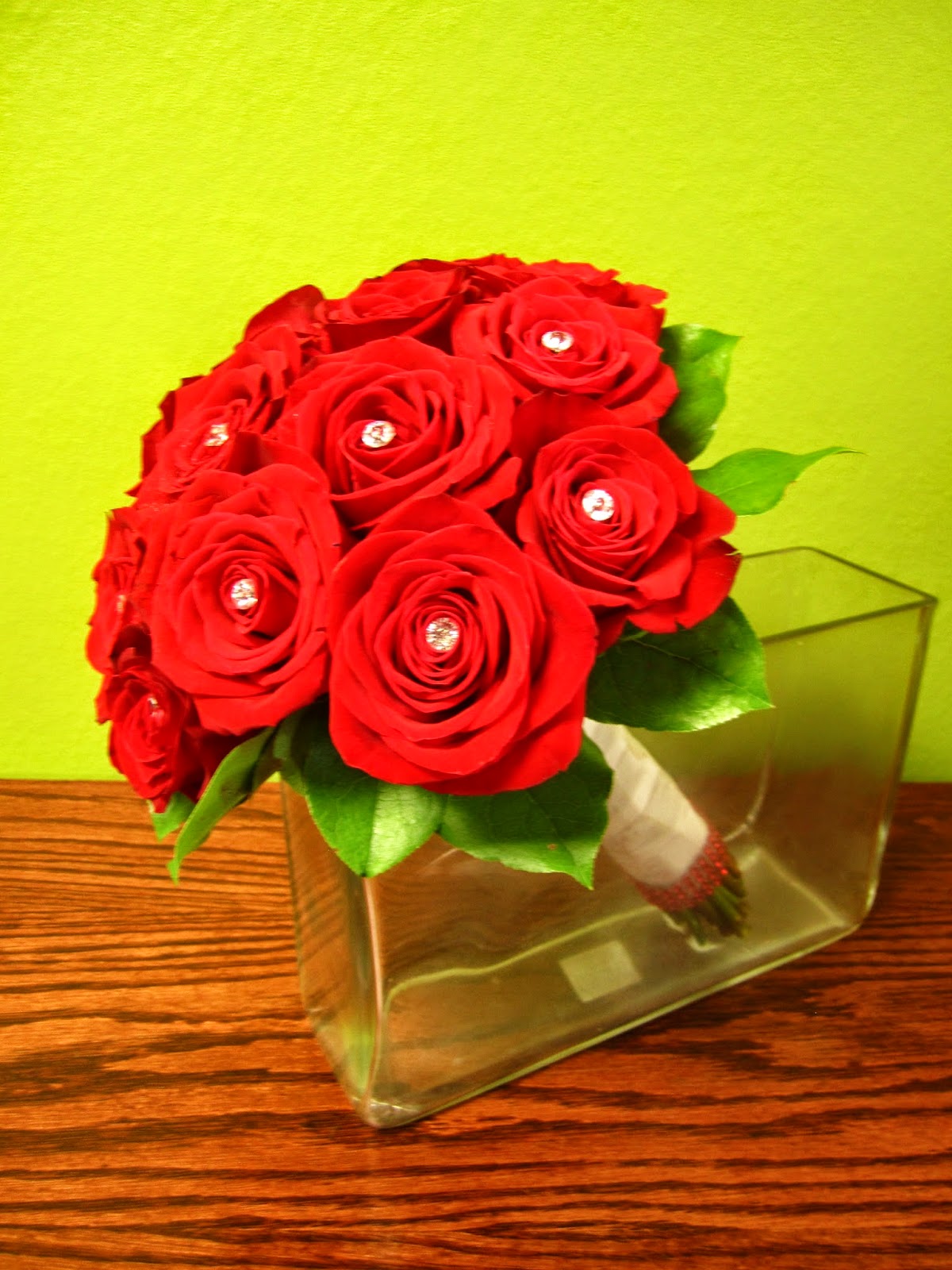 Bernardo's Flowers Red Rose Hand Held Wedding Bouquet