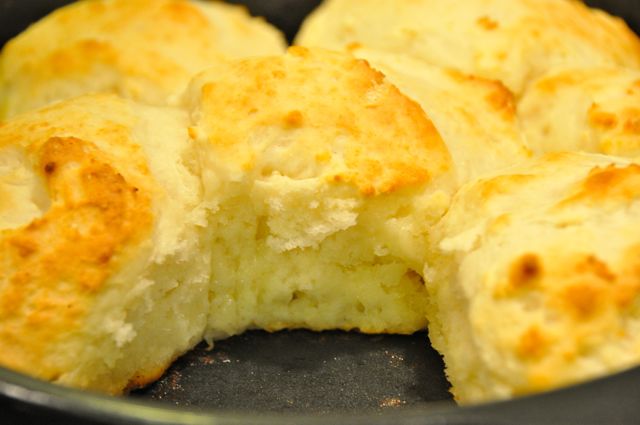 beer biscuits finished in skillet