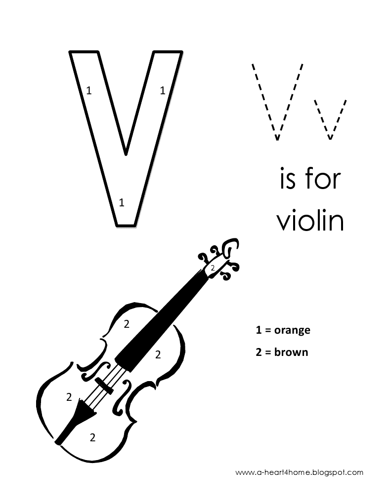 Kids Page: Alphabet Letter V lowercase Coloring Pages