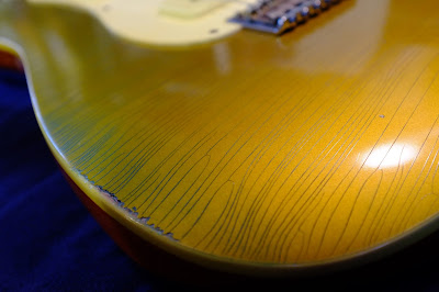 大野楽器オリジナルギター　ストラトポール　レリック　エイジド　ブラスパウダー塗装　クラック