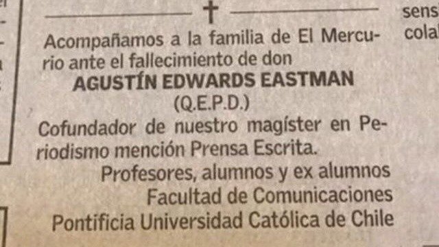 Adhesión a carta de ex presidentes de Facultad de Comunicaciones UC ante publicación de El Mercurio