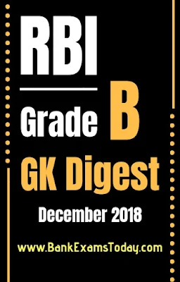 RBI Grade B GK Digest- December 2018