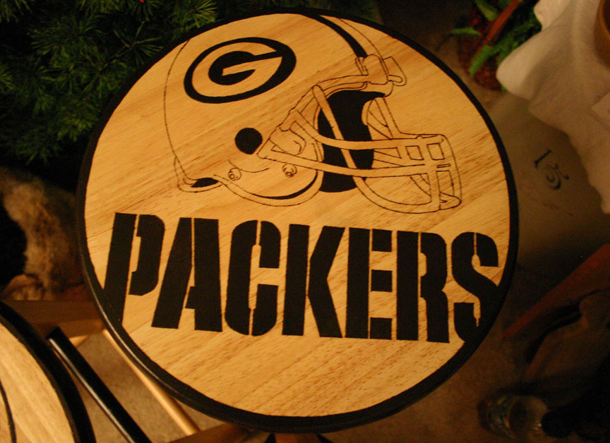 LZ & Company Green Bay Packer Wooden Stools
