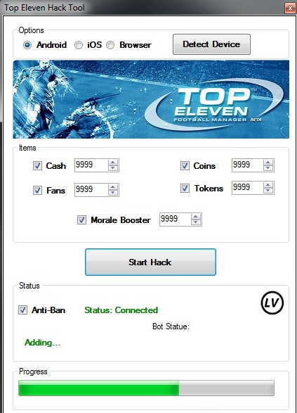 Top Eleven Hack v.8.8