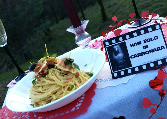Ham Solo in Carbonara (Han Solo in Carbonite) aka Spaghetti alla Carbonara Star Wars Romantic, Valentine's, or Party Food (Free Printable below)