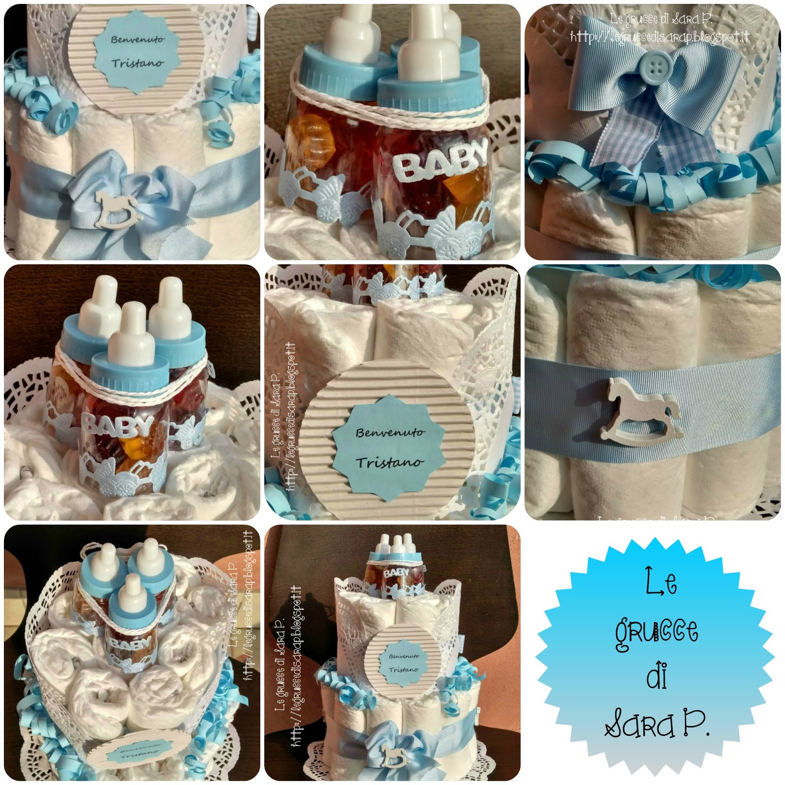 Torta Di Pannolini Per Ragazza - Regalo Neonato Con Ciuccio, Teether E 20 Pannolini Dodot