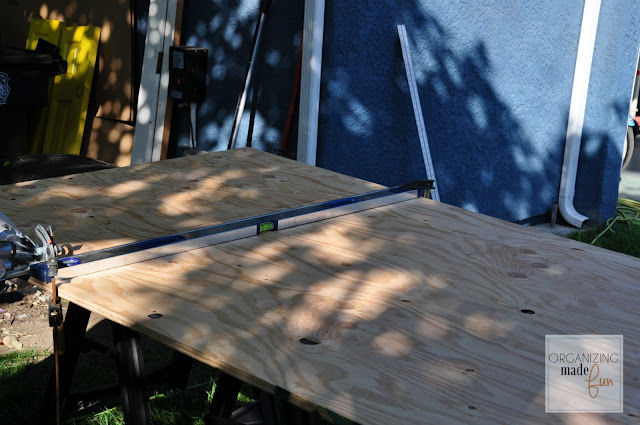 3/4 inch plywood cut down for desktop :: OrganizingMadeFun.com