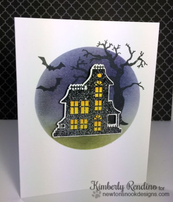 Haunted House Halloween Card by Kimberly Rendino | Spooky Street stamp set by Newton's Nook Designs #newtonsnook