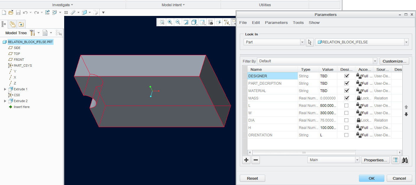 Simple Design Automation (Creo API) [Creo Relations] Example_2_Auto