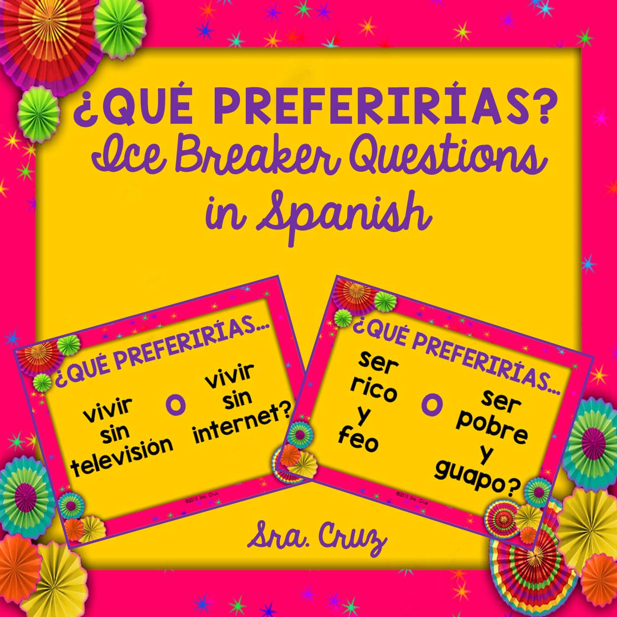 ¿Qué Preferirías? FREE Ice Breaker Questions in Spanish