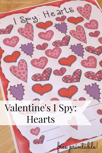 Hearts I SPY Valentine's Day Printable
