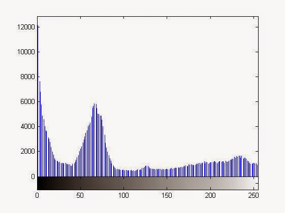 Right Shifted Histogram after the multiplication operation on the image