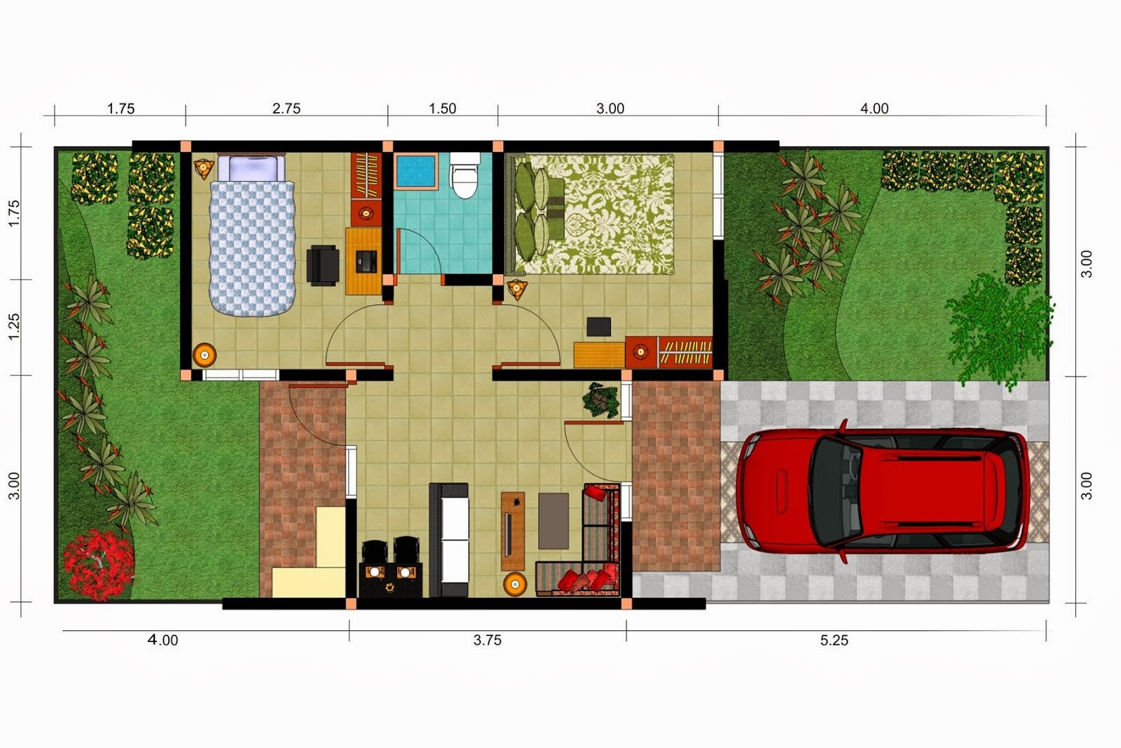 Contoh Denah atau Sketsa Rumah Minimalis Terbaru - Desain 