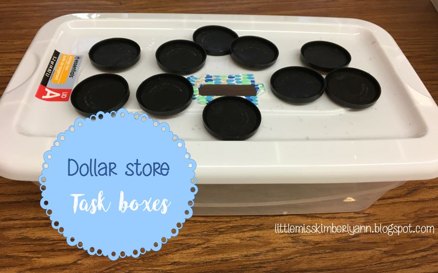 Little Miss Kim's Class Dollar Store Task Boxes!