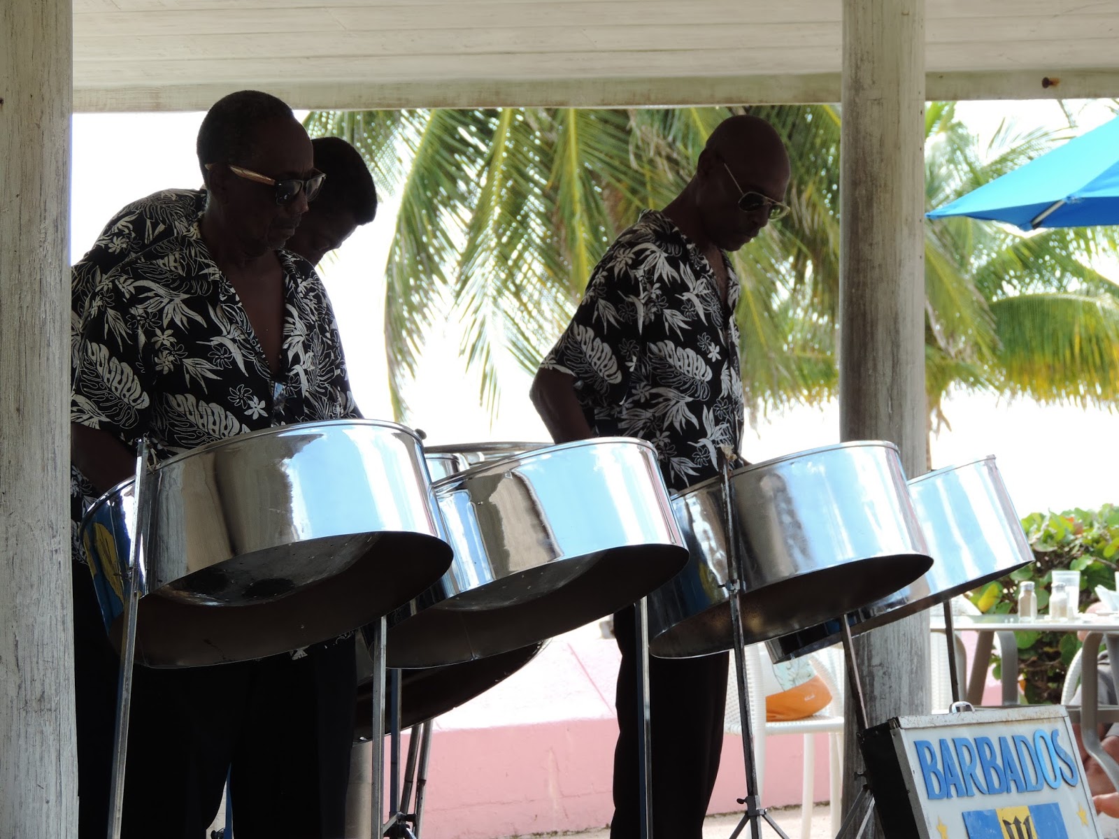 Travel with Kevin and Ruth Barbados steel pan drum band and new friends!