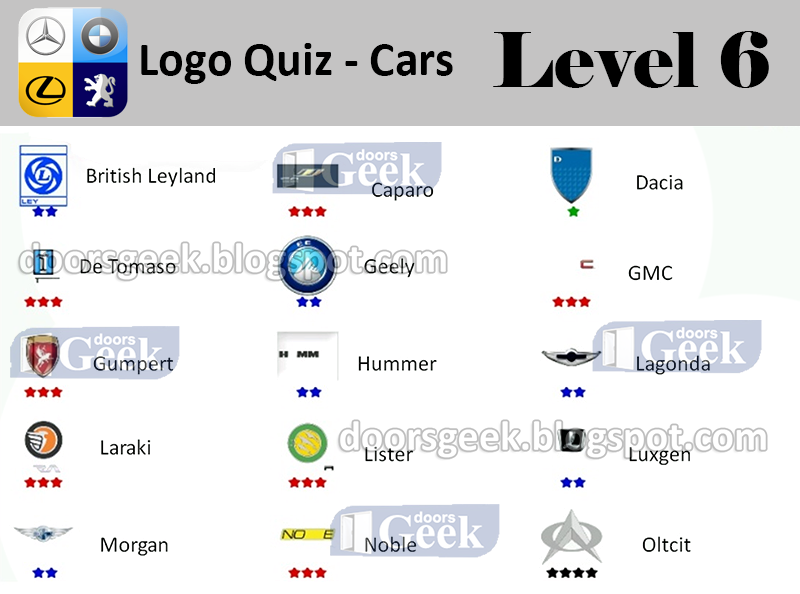 logo quiz 2 answers level 6 automotive