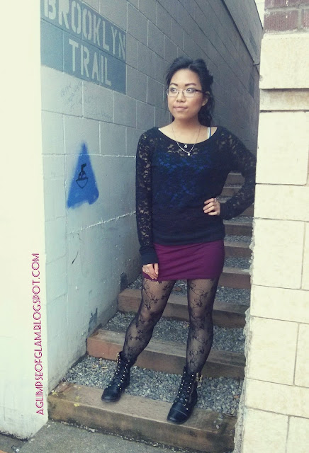 black lace sweater outfit