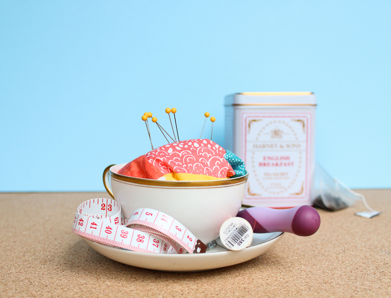 No Sew Teacup Pincushion