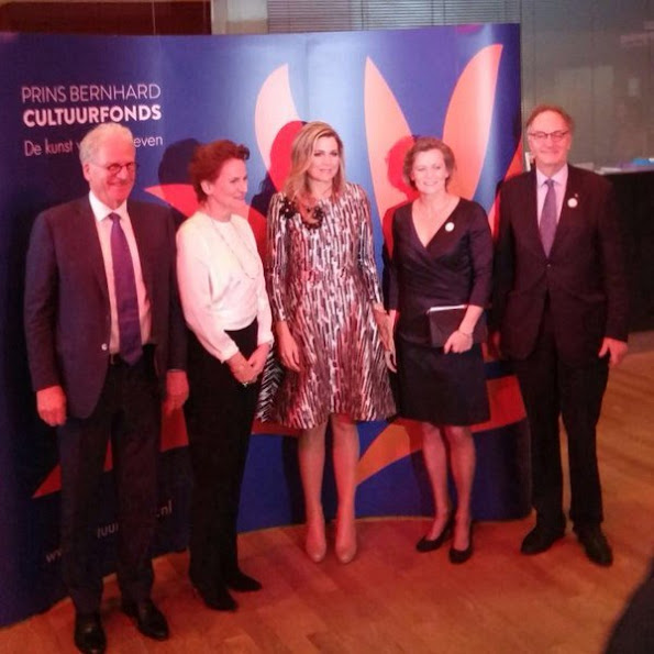 Queen Maxima of The Netherlands presents the award from the Prince Bernhard Culture Price 2015 (Prince Bernhard Culture Fund) at the Muziektheater - Nationale Opera & Ballet