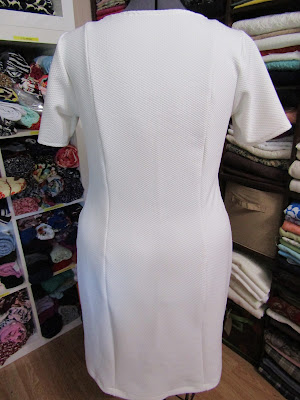 Simplicity 7106 Off-White Textured Double Knit Princess Seam Dress