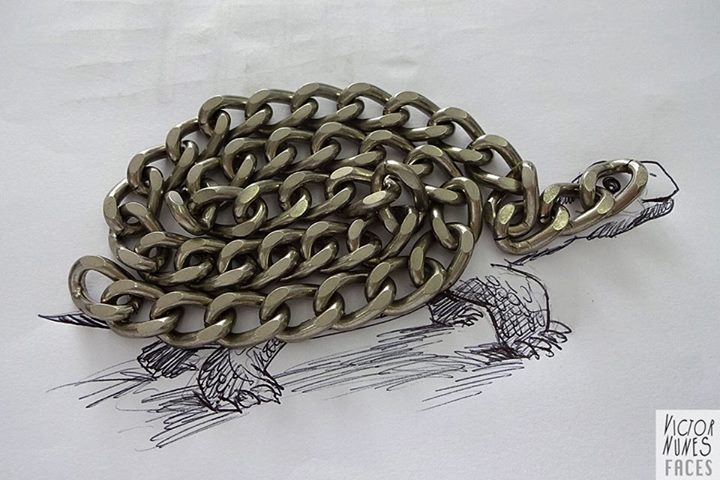 11-Chain-Tortoise-Victor-Nunes-The-Art-of-Making-and-Drawing-Faces-using-Everything-www-designstack-co