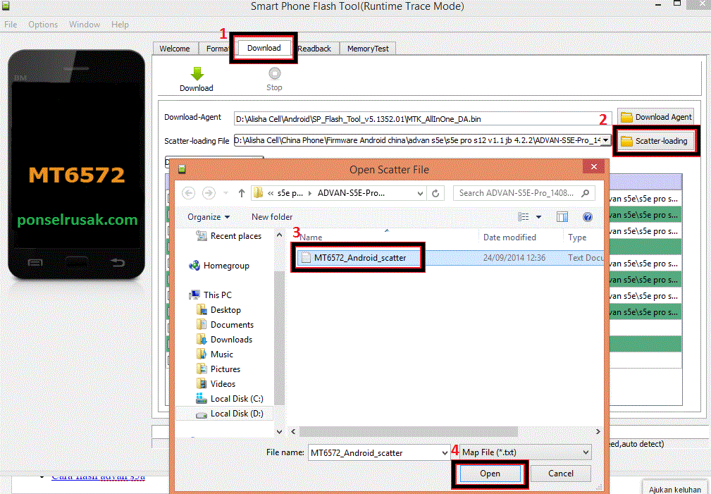 Tutorial cara flash advan s5e selengkapnya di sini.