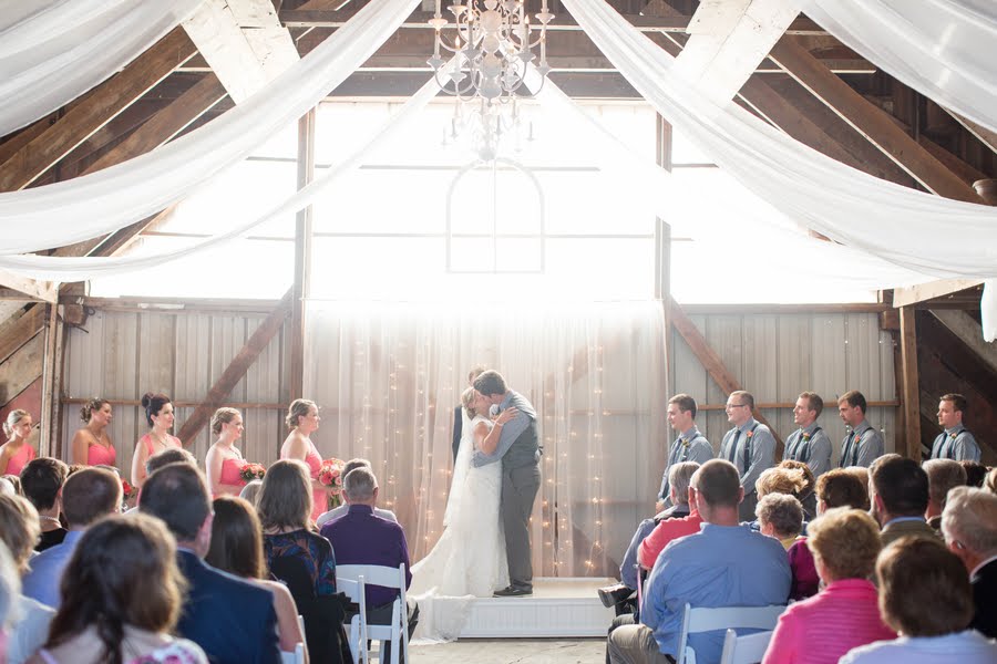 Rustic Pink and Navy Barn Wedding