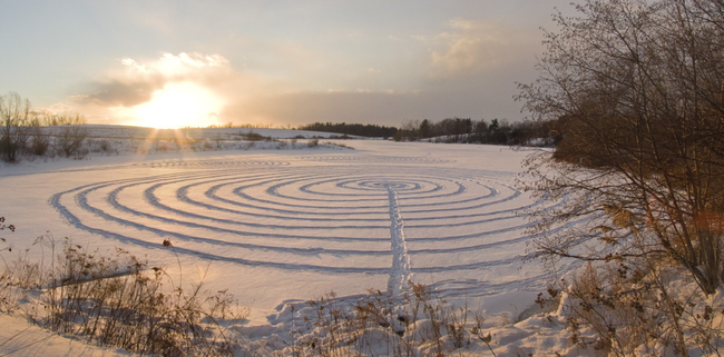 2.) 2011 - Ooms Pond near Chatham, New York. - No These Aren't Crop Circles, Wait Until You See What This Artist Does In The Snow.