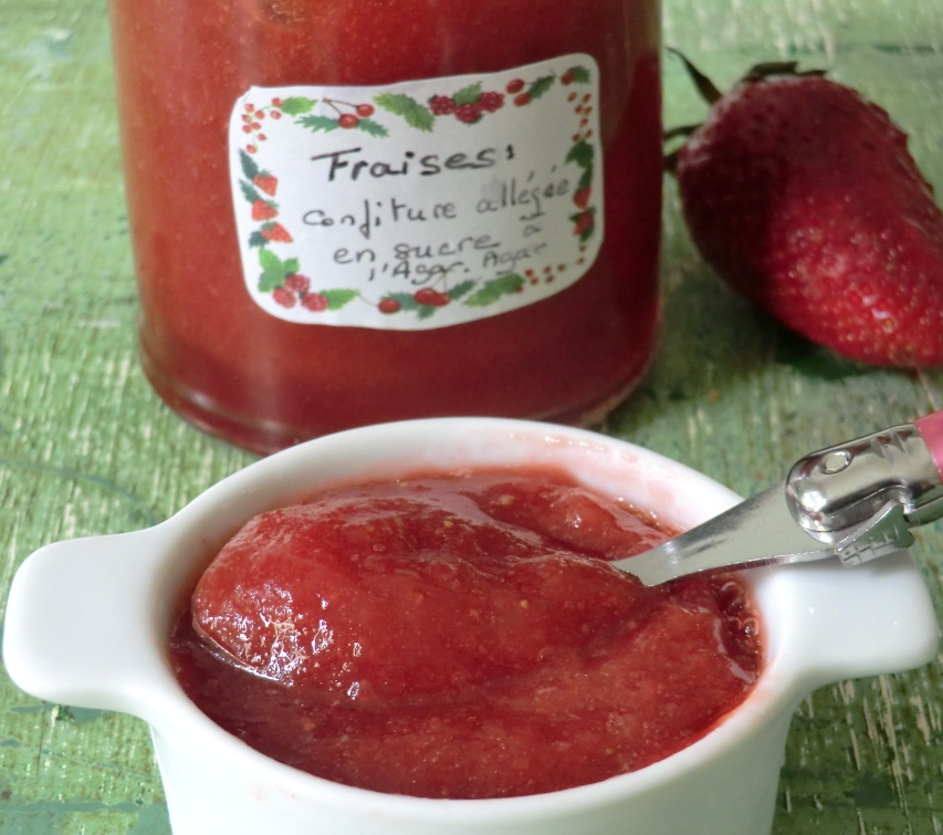 Confiture de fraises, allégée en sucre, à l'agaragar Ma petite