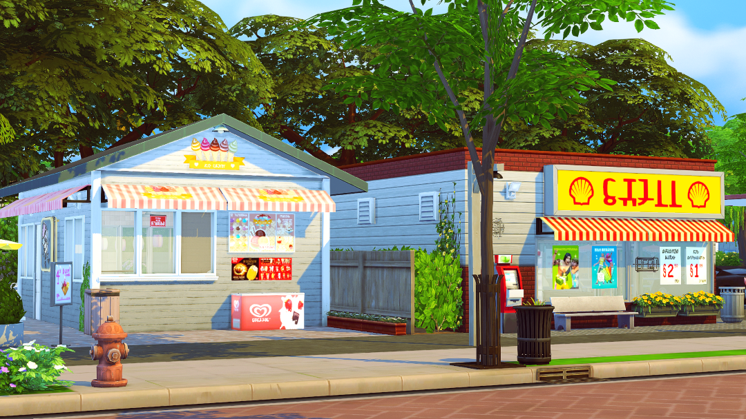 Sims 4 CC's The Best Copeland Gas Station & Ice Cream Stand by Jenba