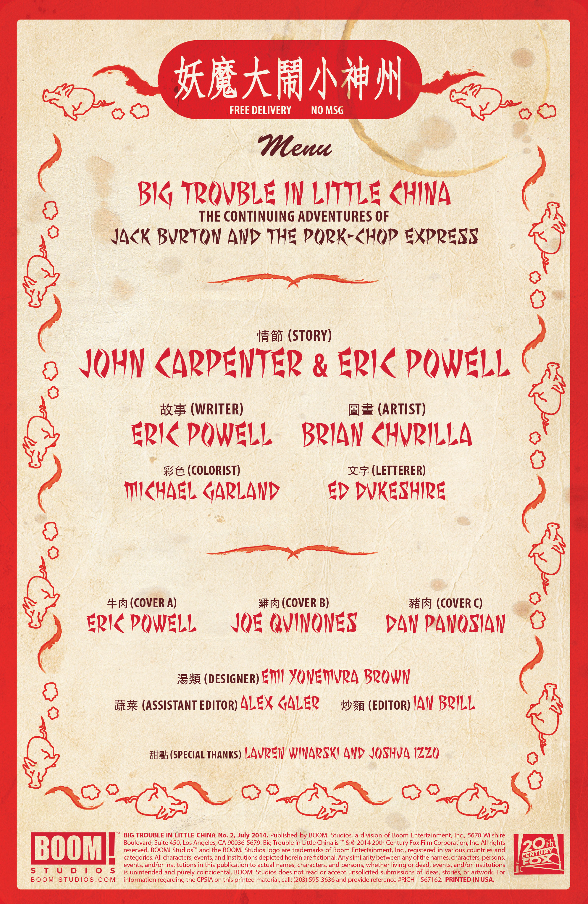 Read online Big Trouble In Little China comic -  Issue #2 - 2