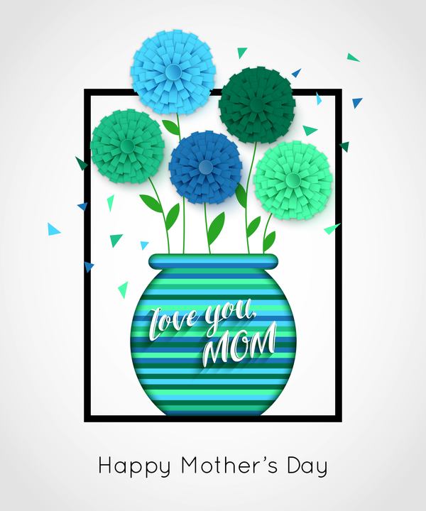 Flower with mother day background free vectors