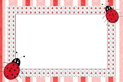 Ladybugs Free Printable Invitations, Cards or Photo Frames.