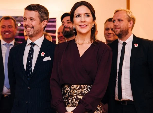 Crown Princess Mary wore Prada Metallic floral jacquard skirt. Crown Princess Masako and Prince Naruhito