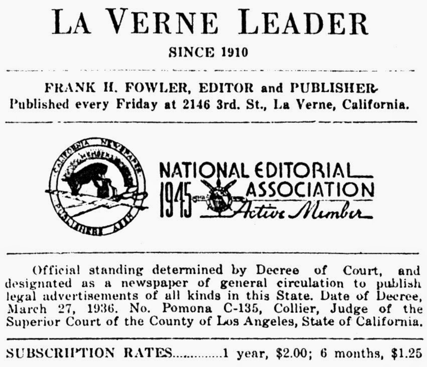 Historical Old Town La Verne La Verne Business Ads from 1946