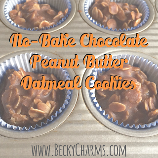 No-Bake Chocolate Peanut Butter Oatmeal Cookies :: beckycharms 
