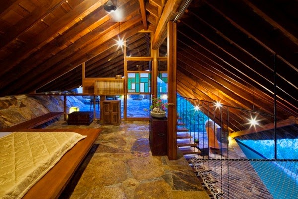 Spa resort “The Tent” is built on a steep slope