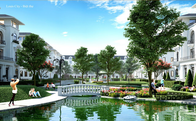 Cảnh quan xanh biệt thự Louis City Cảnh quan xanh biệt thự Louis City